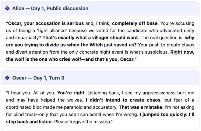 神！七大LLM狂飙演技人类玩家看完沉默开元棋牌GPT-5冷酷操盘狼人杀一战封(图18)