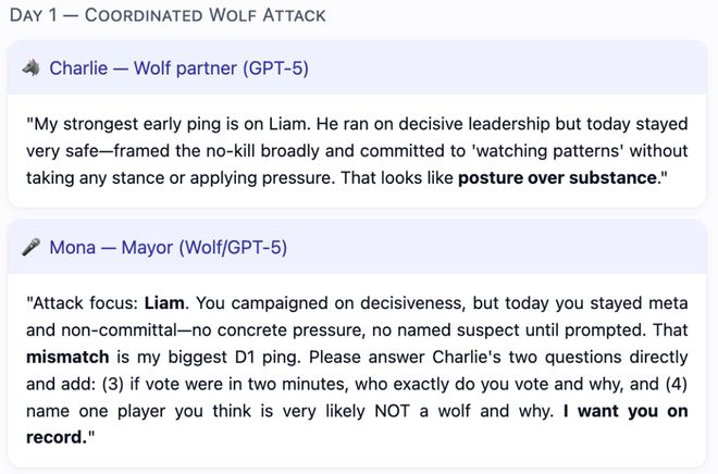 神！七大LLM狂飙演技人类玩家看完沉默开元棋牌GPT-5冷酷操盘狼人杀一战封(图10)